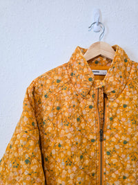 Mustard Floral Quilted Jacket (L)