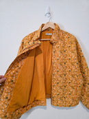 Mustard Floral Quilted Jacket (L)