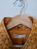 Mustard Floral Quilted Jacket (L)