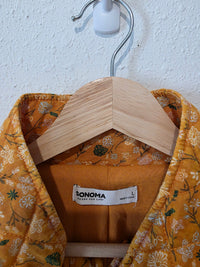 Mustard Floral Quilted Jacket (L)