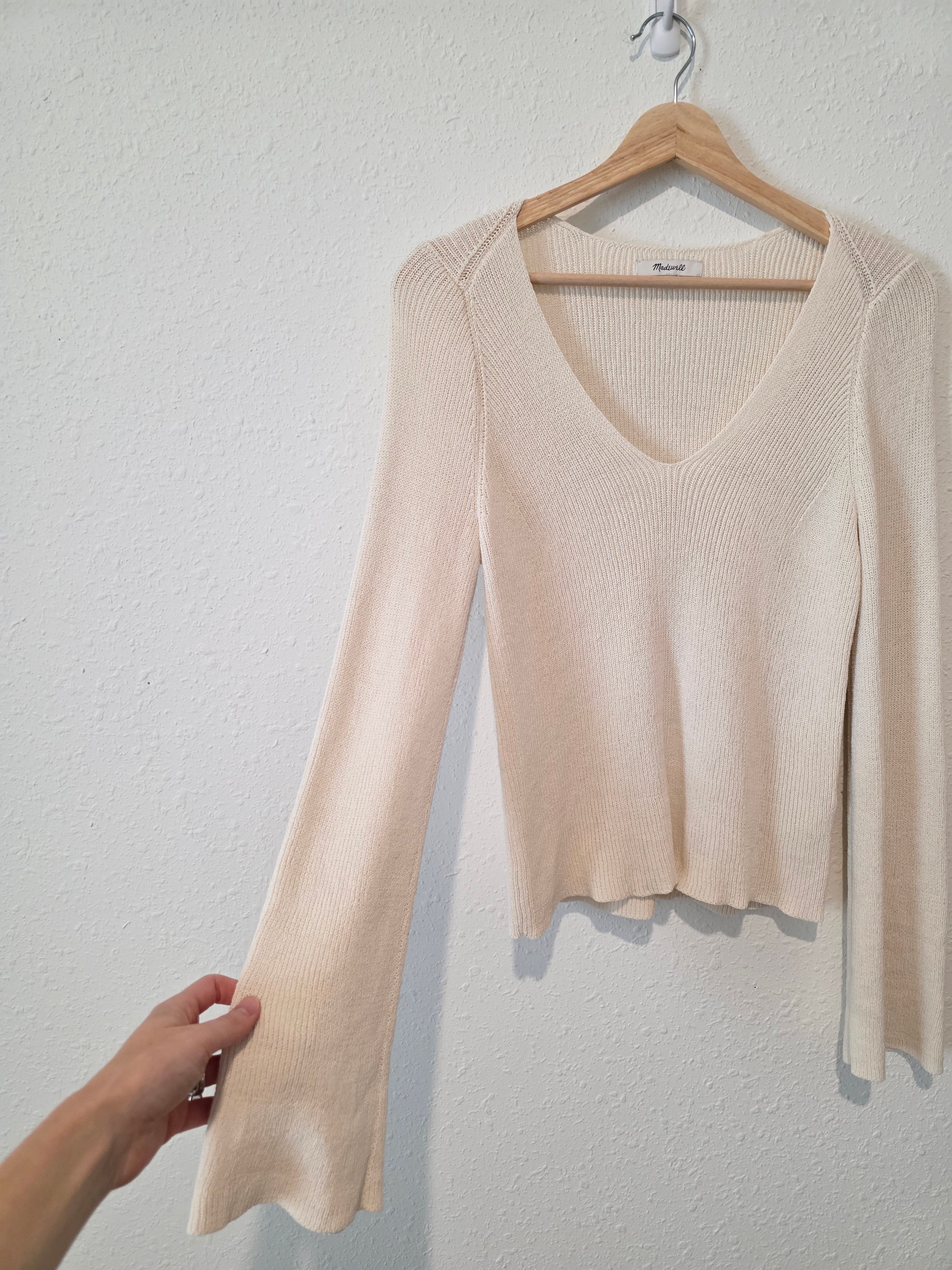 Madewell Cream Ribbed Sweater (S)