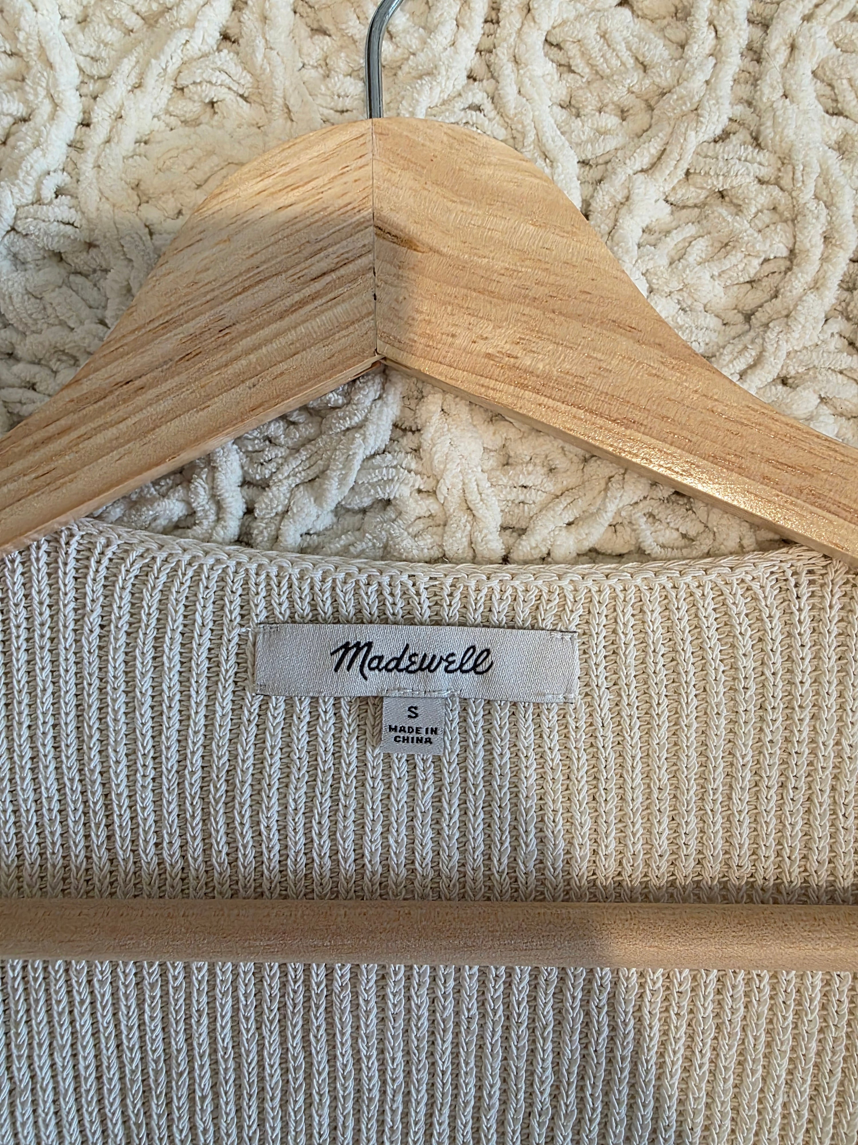 Madewell Cream Ribbed Sweater (S)