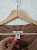Brown Waffle Henley Sweater (M)