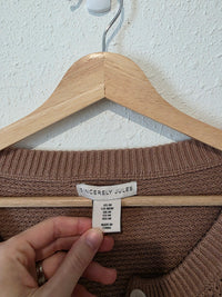 Brown Waffle Henley Sweater (M)