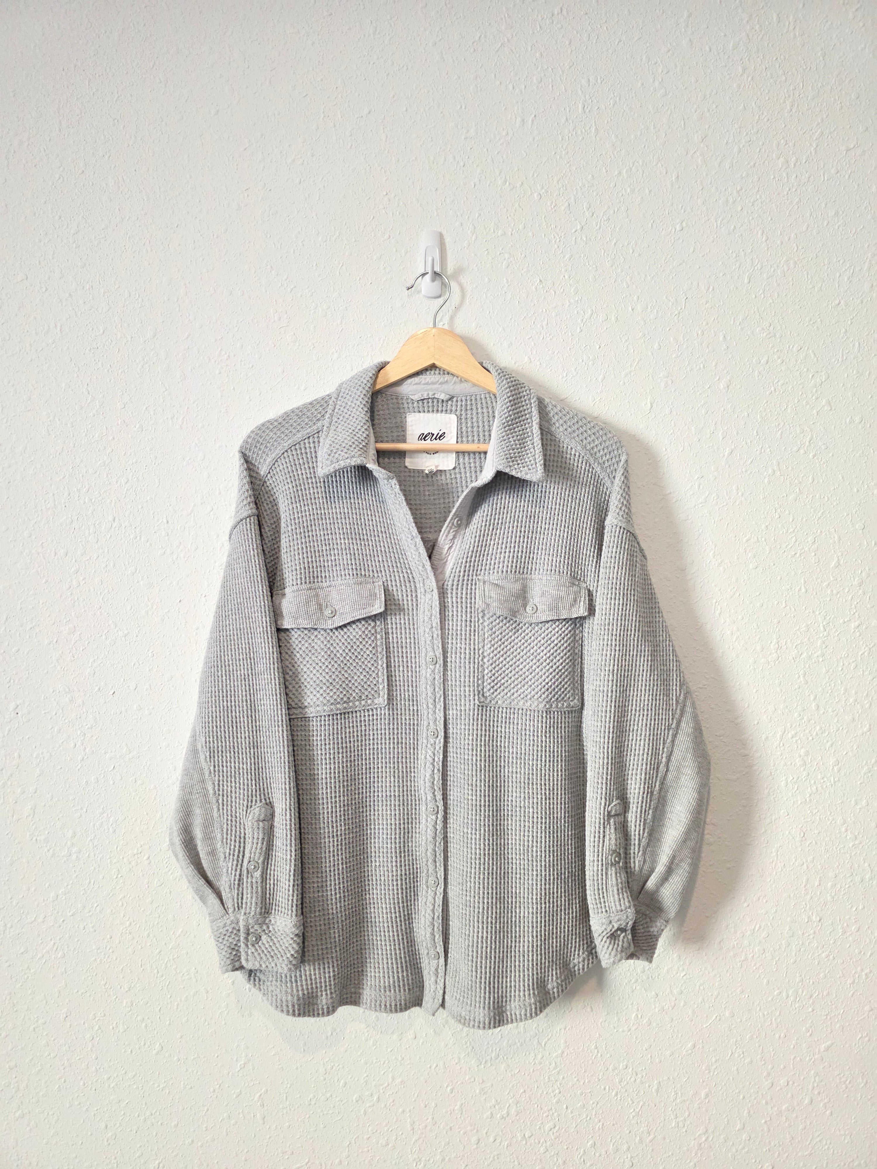 Aerie Oversized Waffle Shirt Jacket (S)