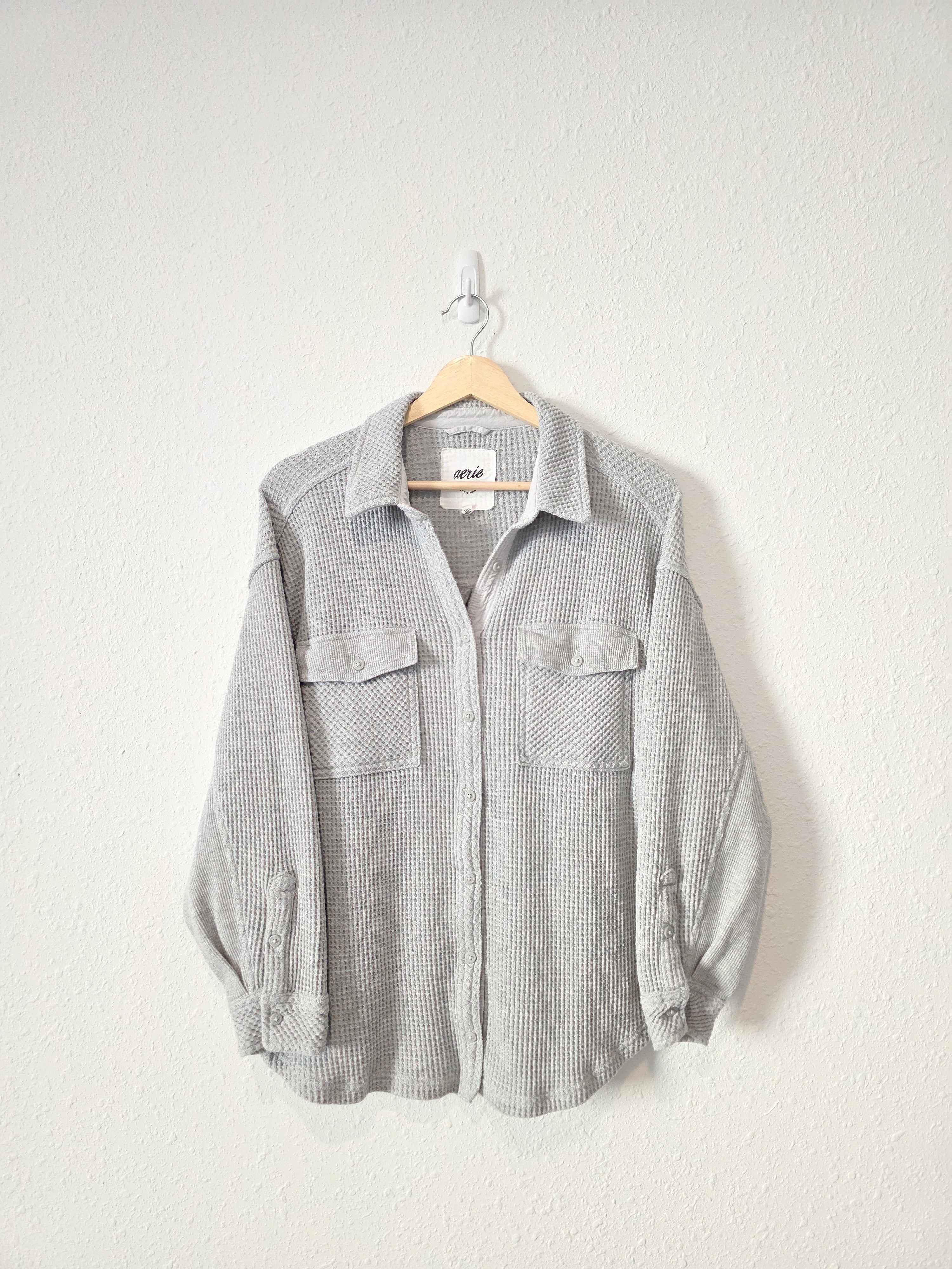 Aerie Oversized Waffle Shirt Jacket (S)