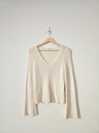 Madewell Cream Ribbed Sweater (S)