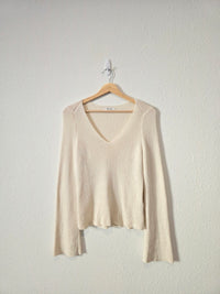 Madewell Cream Ribbed Sweater (S)