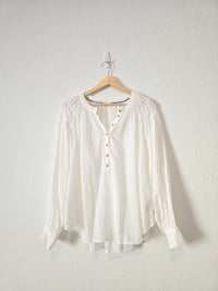 Anthropologie Pilcro Puff Sleeve Blouse (M)