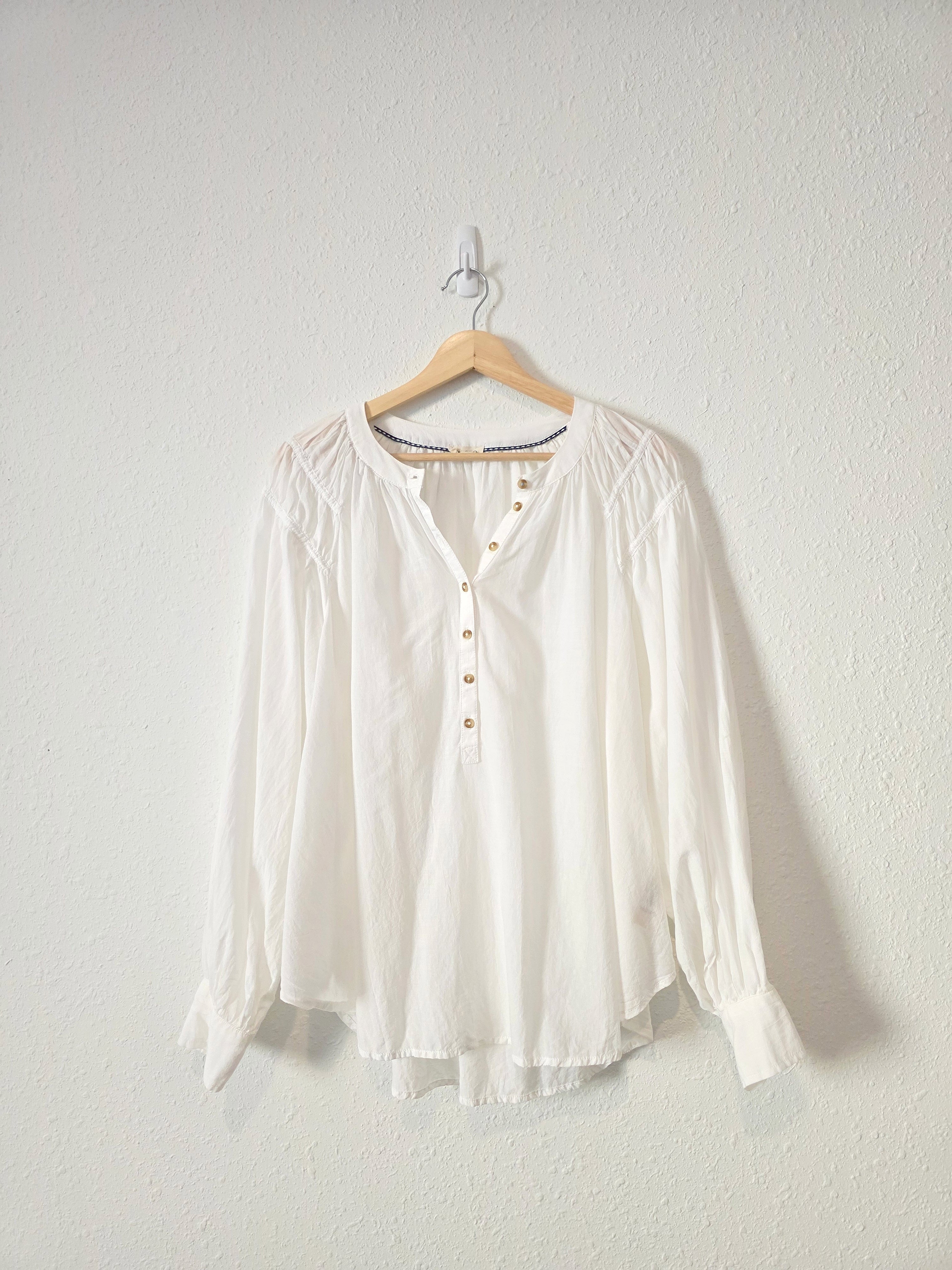 Anthropologie Pilcro Puff Sleeve Blouse (M)