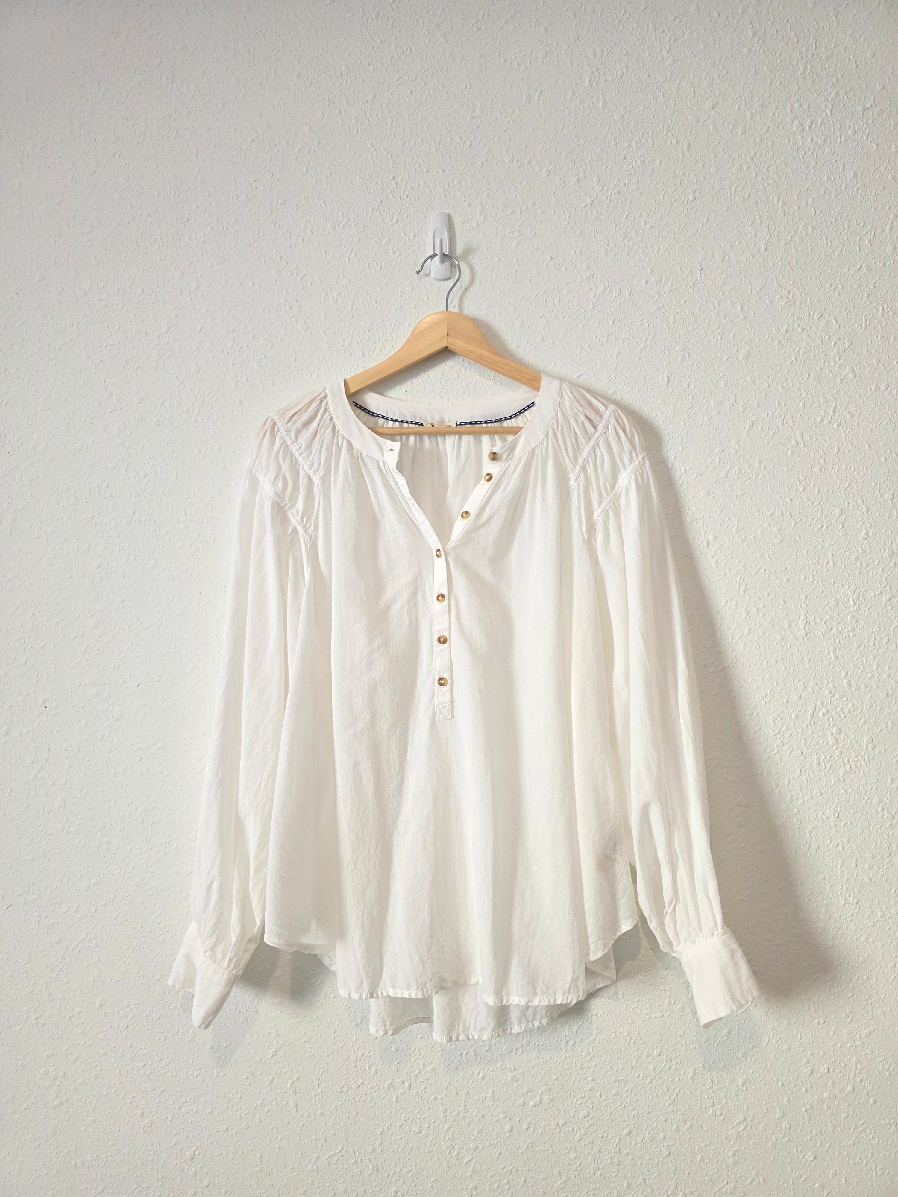 Anthropologie Pilcro Puff Sleeve Blouse (M)