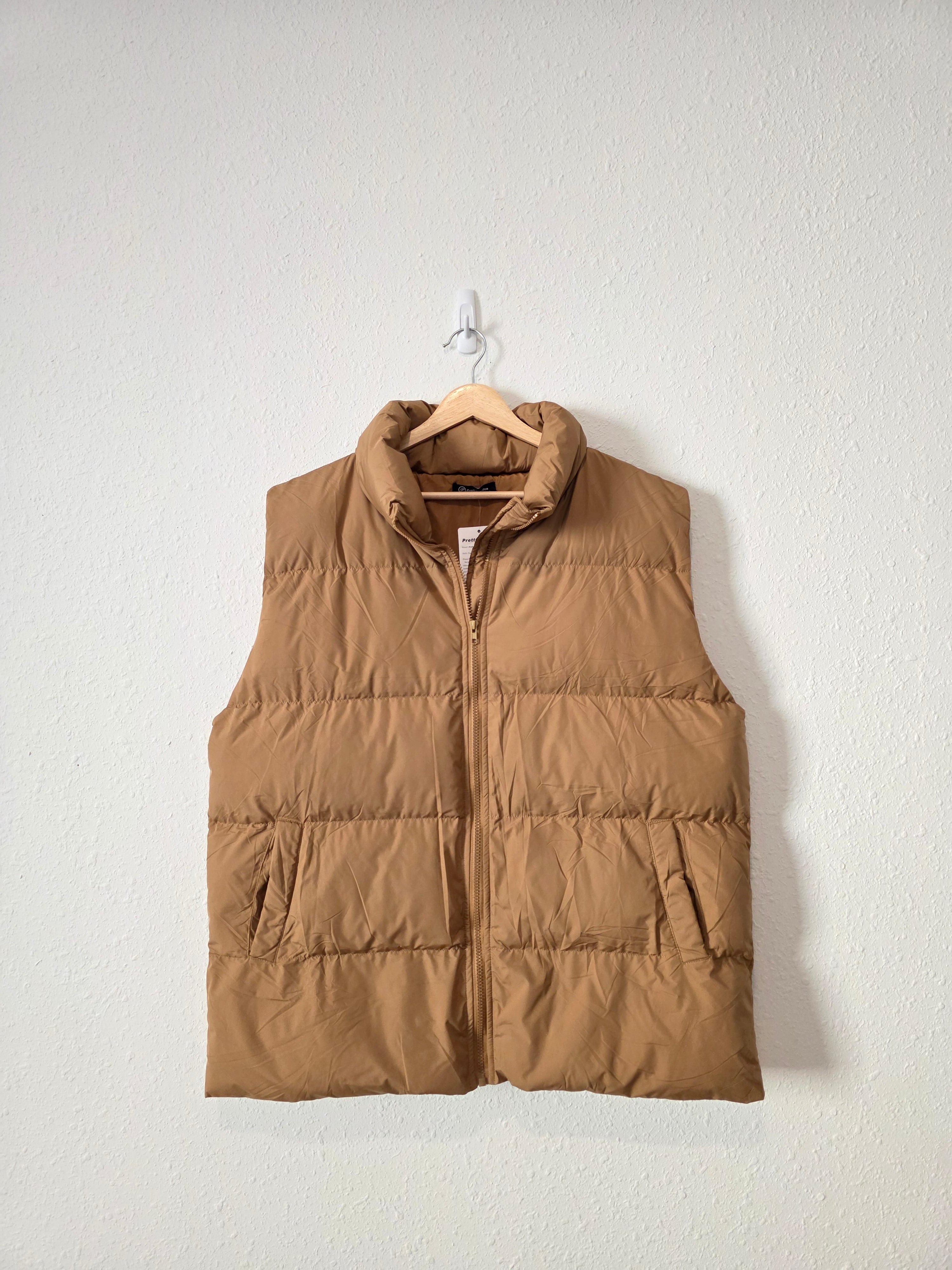 NEW Camel Zip Up Puffer Vest (L)