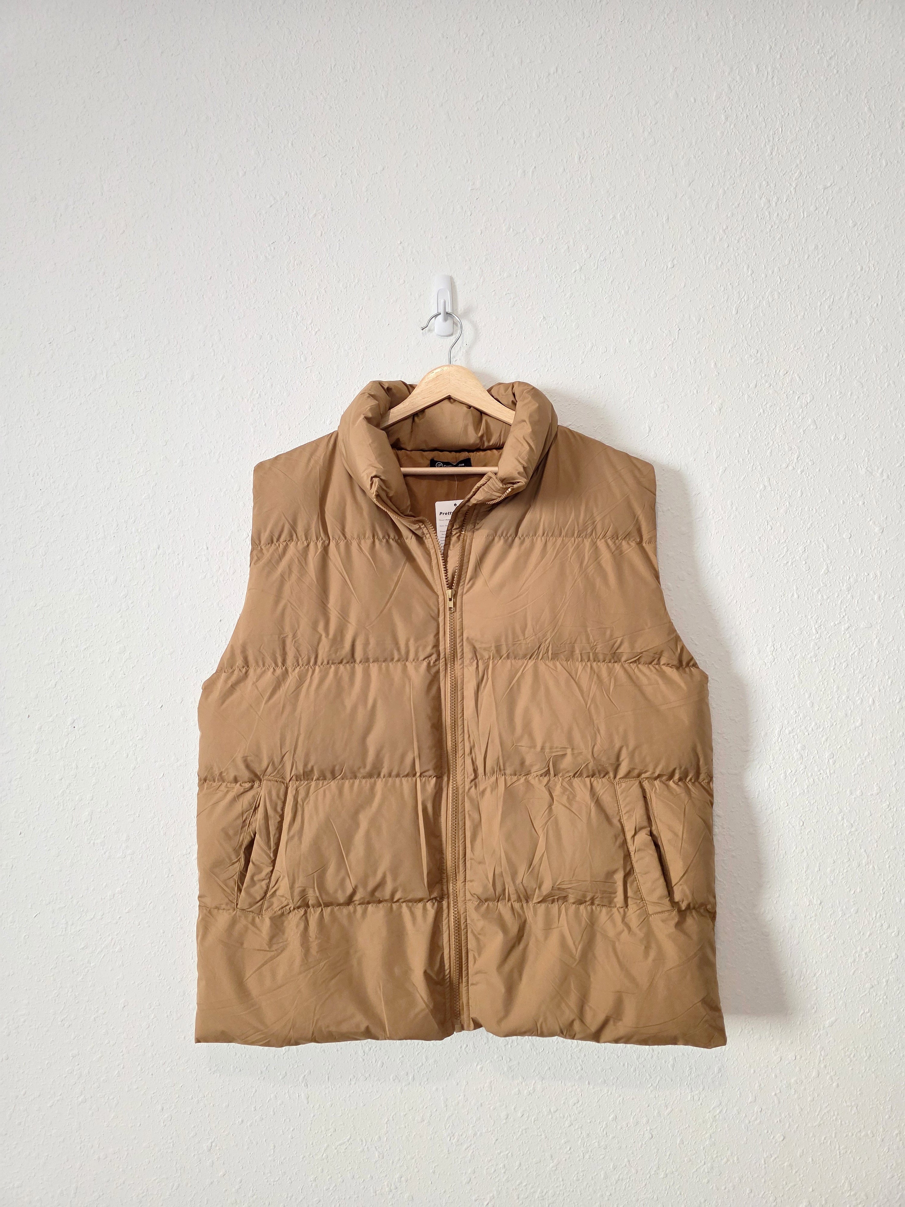 NEW Camel Zip Up Puffer Vest (L)