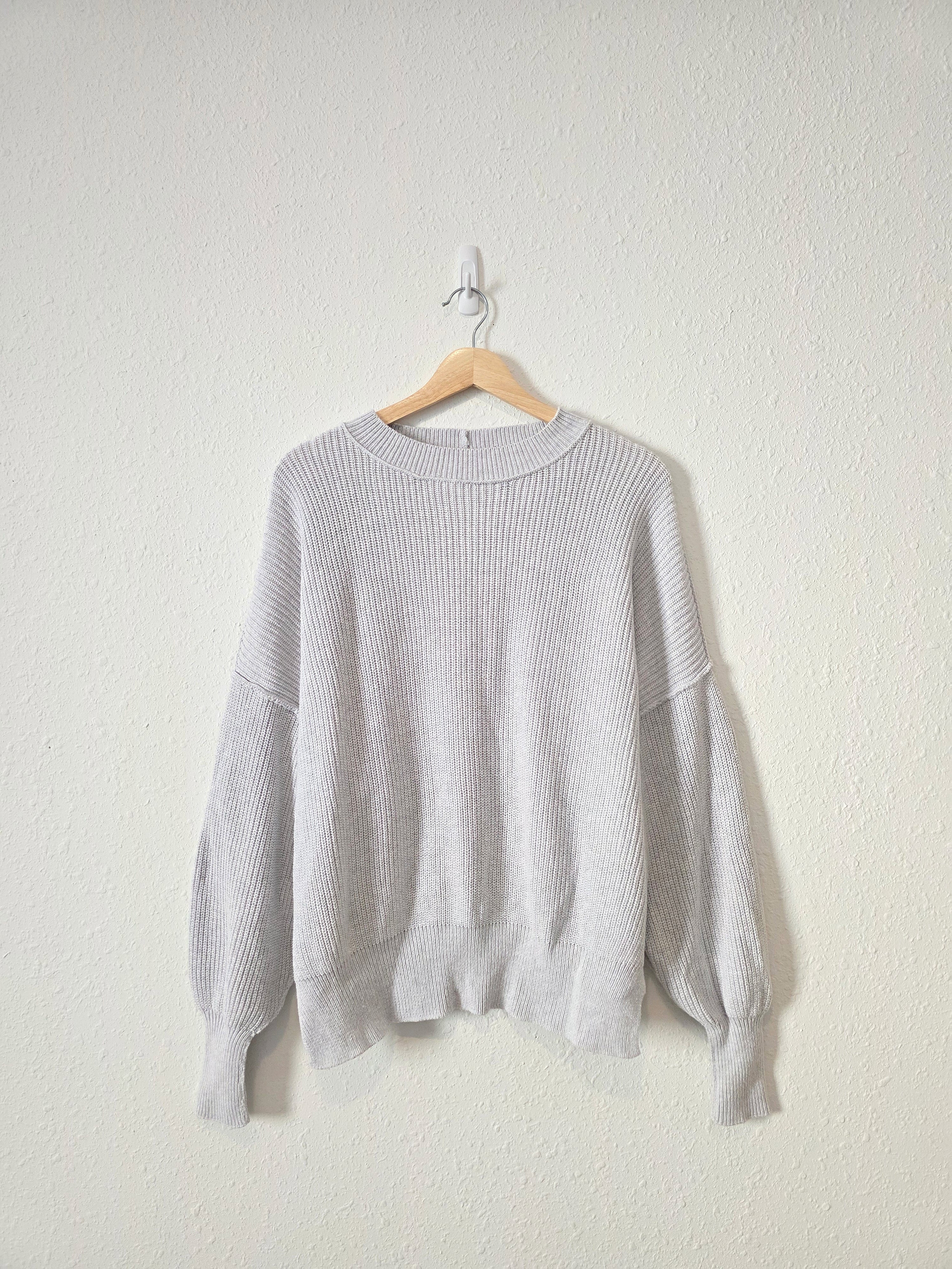 Aerie Gray Ribbed Oversized Sweater (XS)