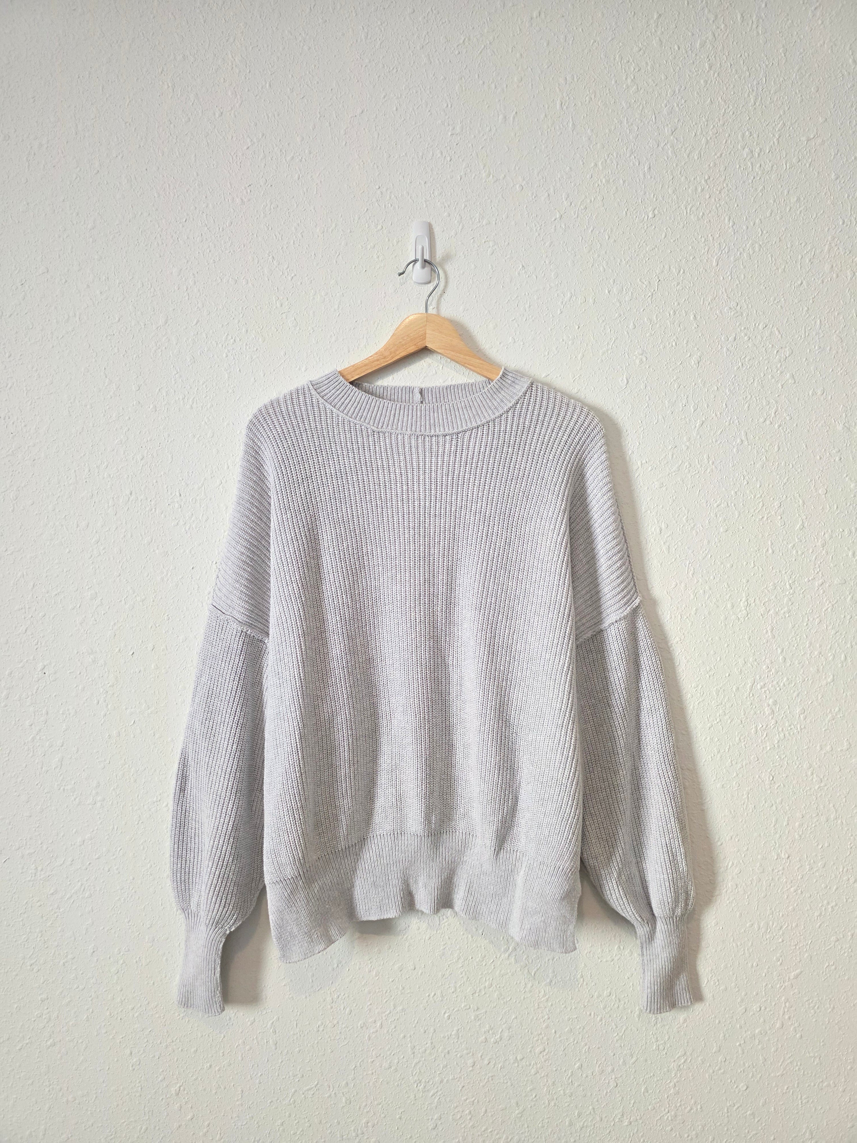 Aerie Gray Ribbed Oversized Sweater (XS)