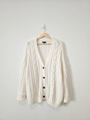Quince Chunky Cable Knit Cardigan (S)