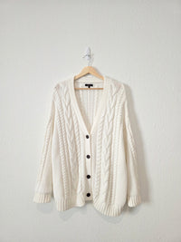 Quince Chunky Cable Knit Cardigan (S)