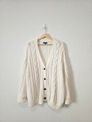 Quince Chunky Cable Knit Cardigan (S)