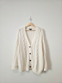 Quince Chunky Cable Knit Cardigan (S)