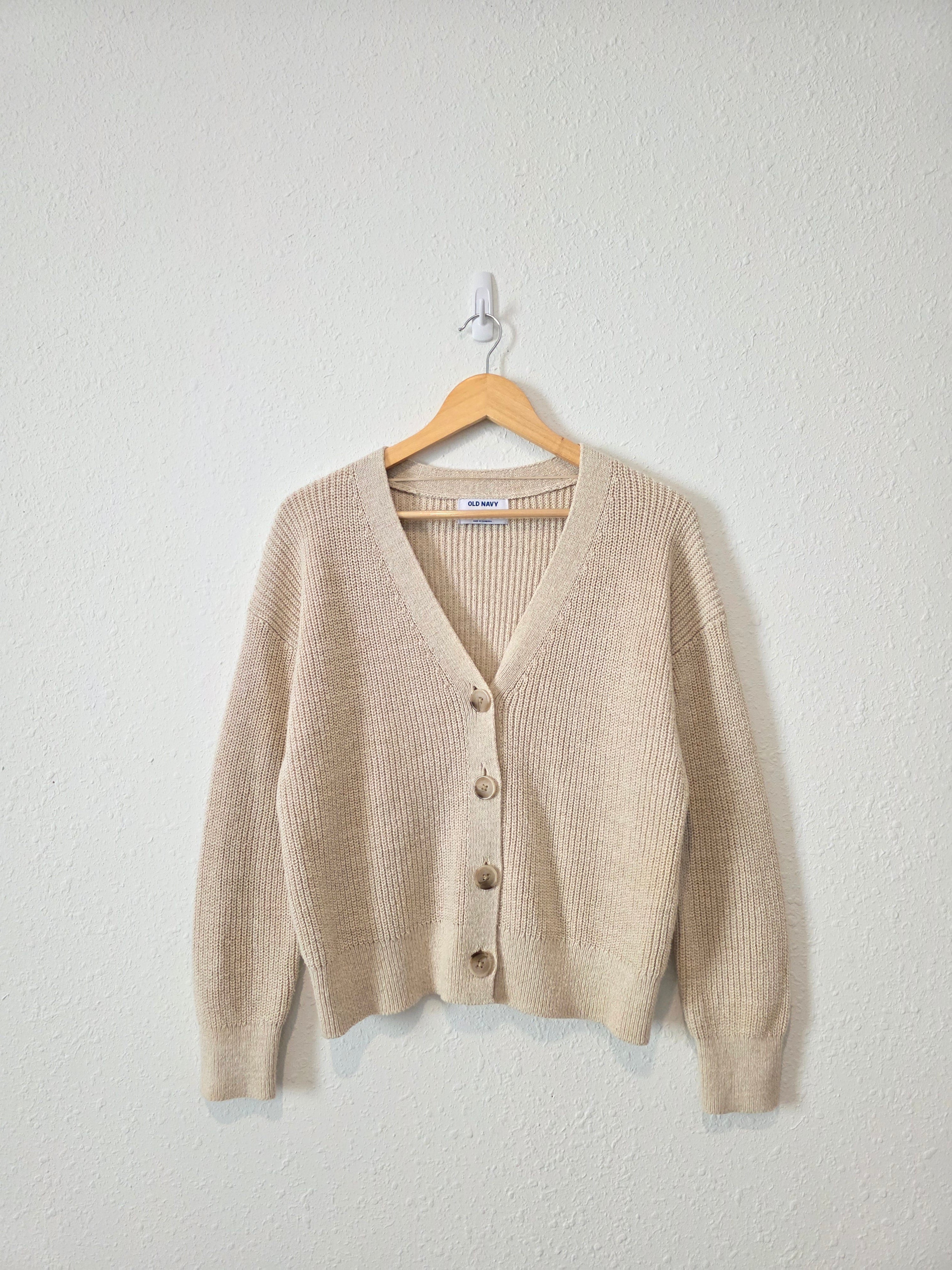Cotton Linen Cardigan Sweater (M)