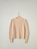 Neutral Ribbed Cotton Sweater (S)
