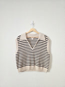 Striped Collared Sweater Vest (L)
