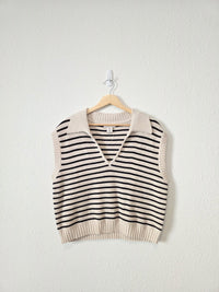 Striped Collared Sweater Vest (L)