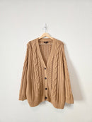Quince Oversized Cable Knit Cardigan (S)