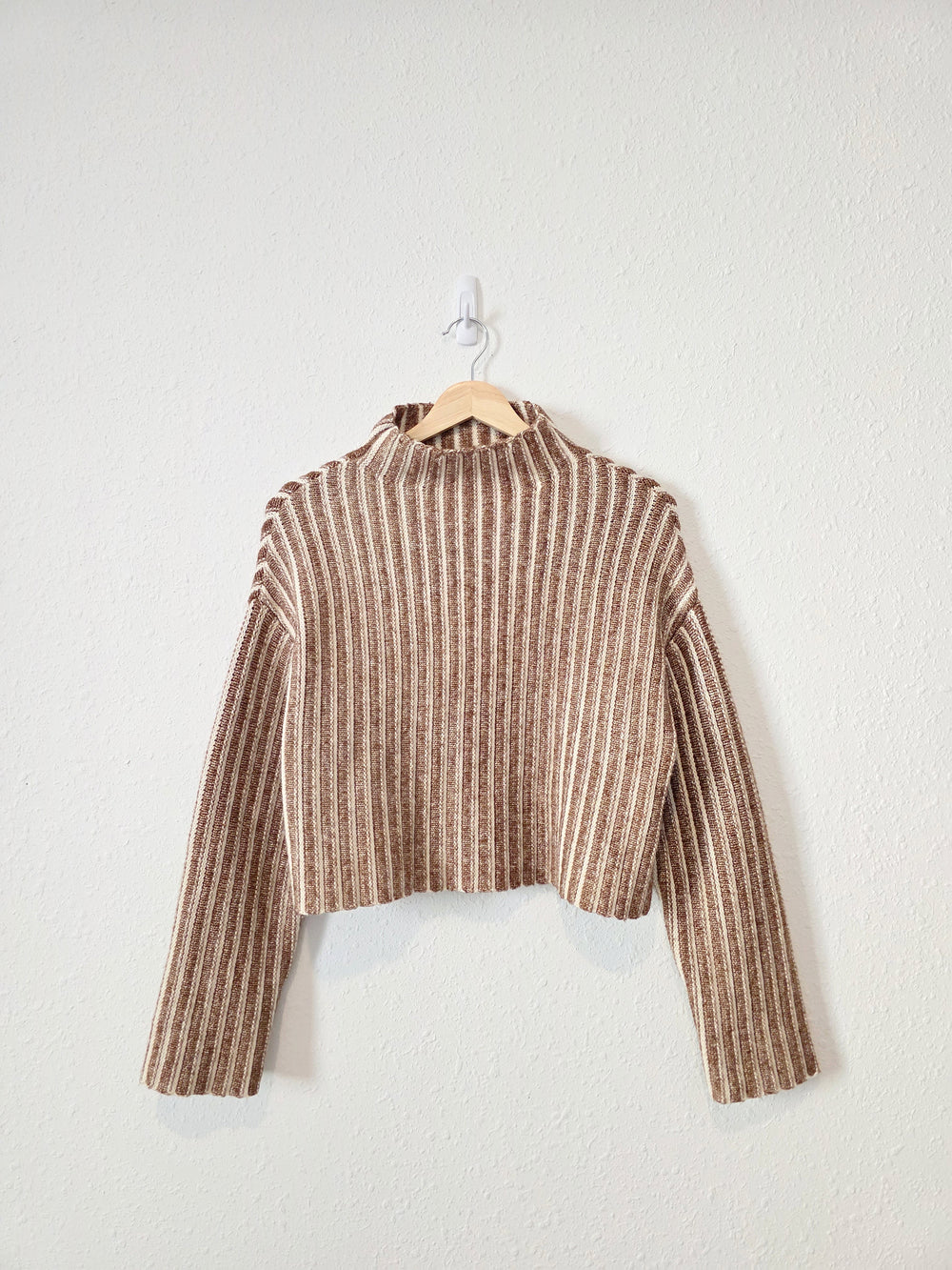 Brown Striped Boxy Sweater (XS)