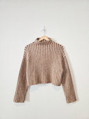 Brown Striped Boxy Sweater (XS)