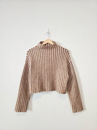 Brown Striped Boxy Sweater (XS)