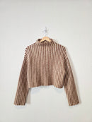 Brown Striped Boxy Sweater (XS)