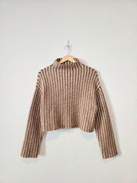 Brown Striped Boxy Sweater (XS)