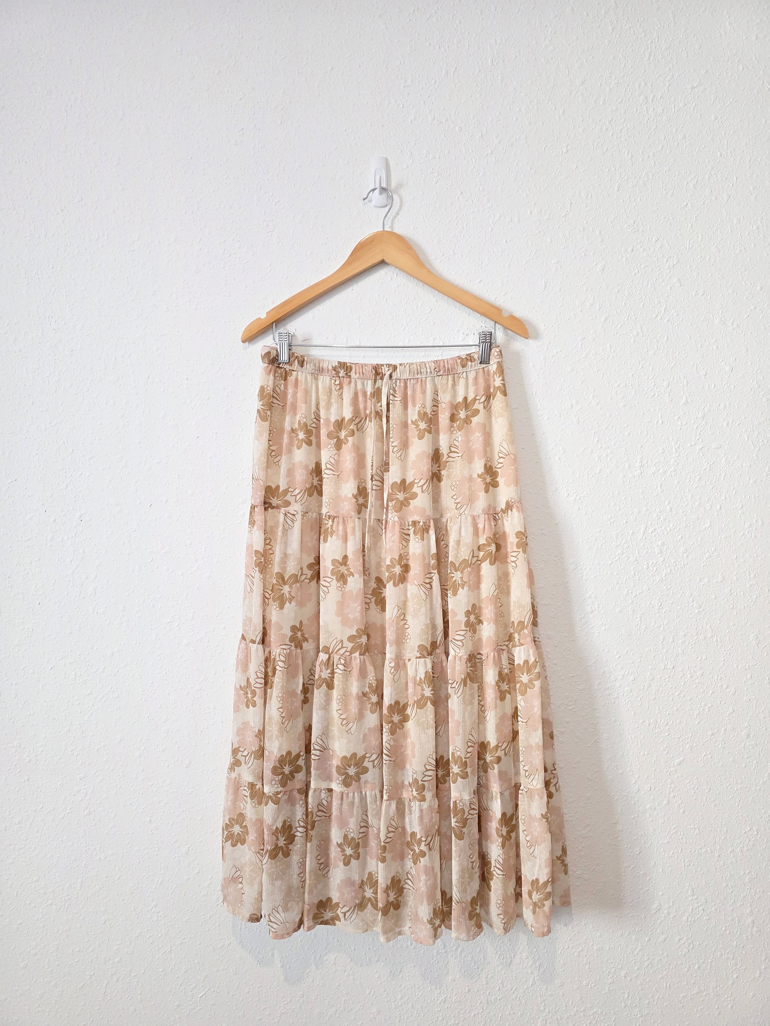 Aerie Floral Midi Skirt (M)
