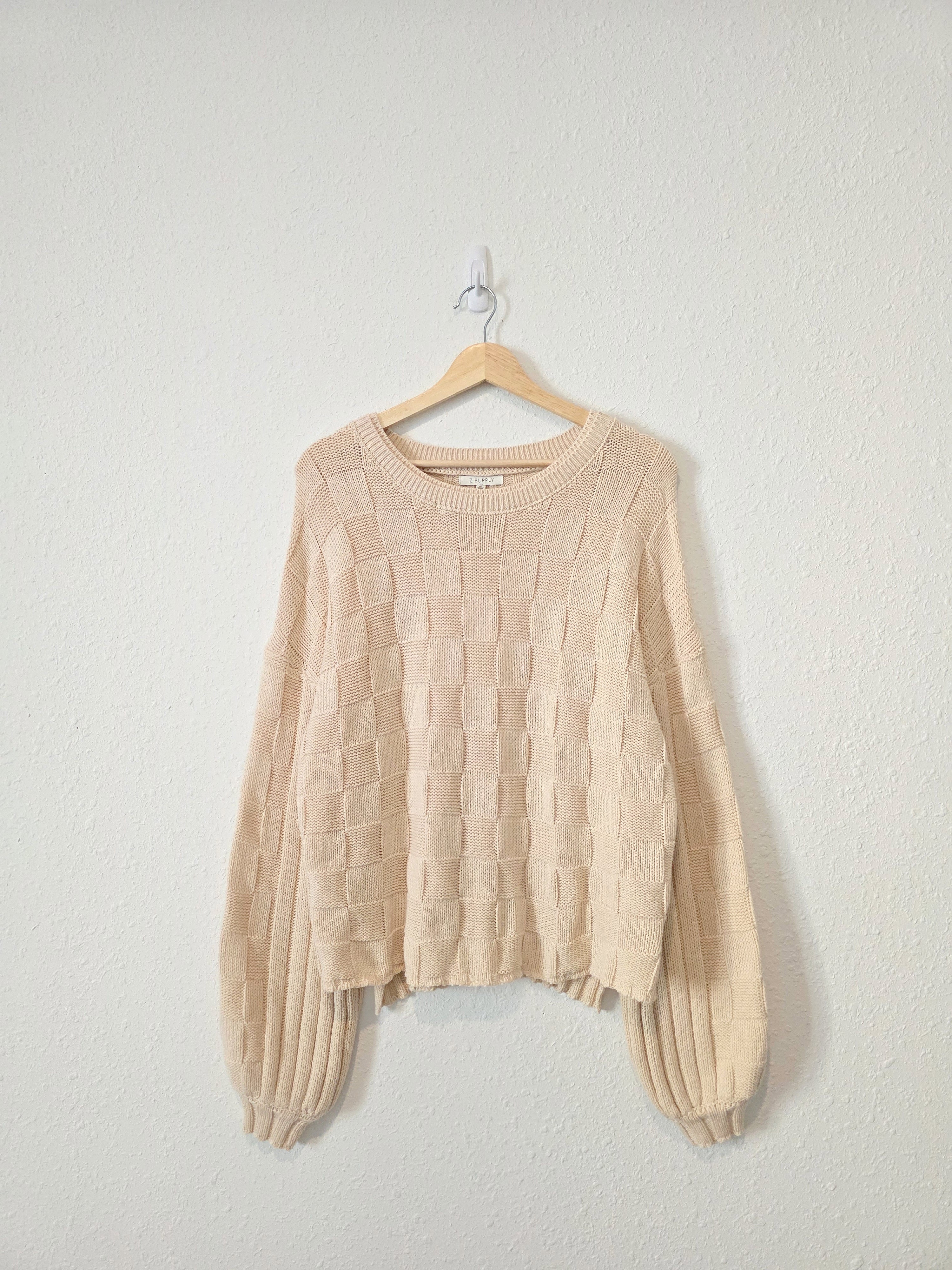 Z Supply Neutral Checkered Sweater (XL)