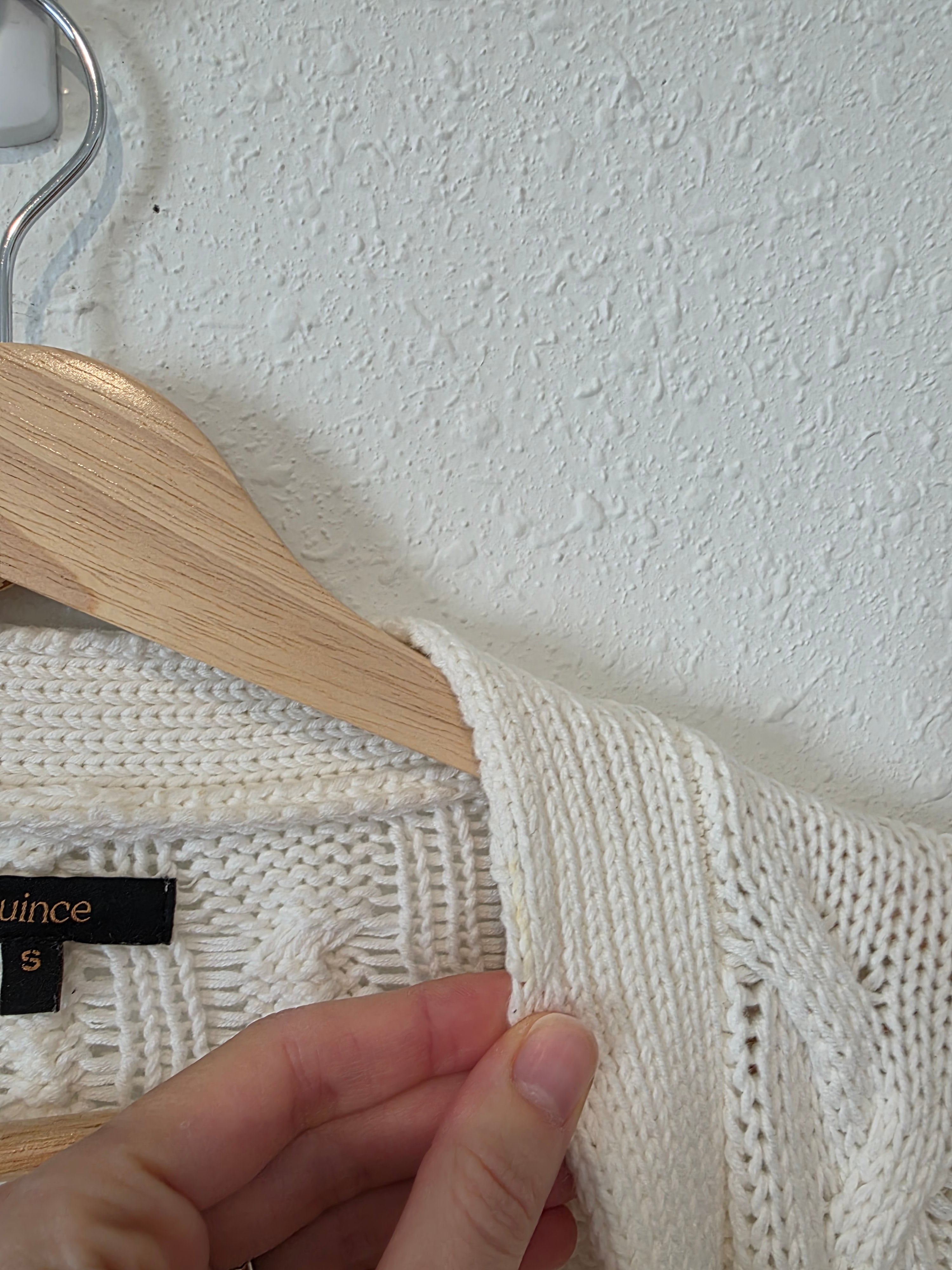 Quince Chunky Cable Knit Cardigan (S)