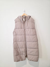 Long Zip Up Puffer Vest (XL)
