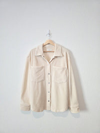 Z Supply Cream Corduroy Shirt Jacket (M)