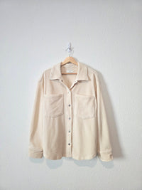 Z Supply Cream Corduroy Shirt Jacket (M)