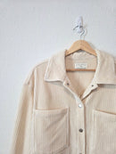 Z Supply Cream Corduroy Shirt Jacket (M)