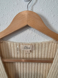 Elan Cream Ribbed Sweater Vest (L)