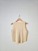 Elan Cream Ribbed Sweater Vest (L)