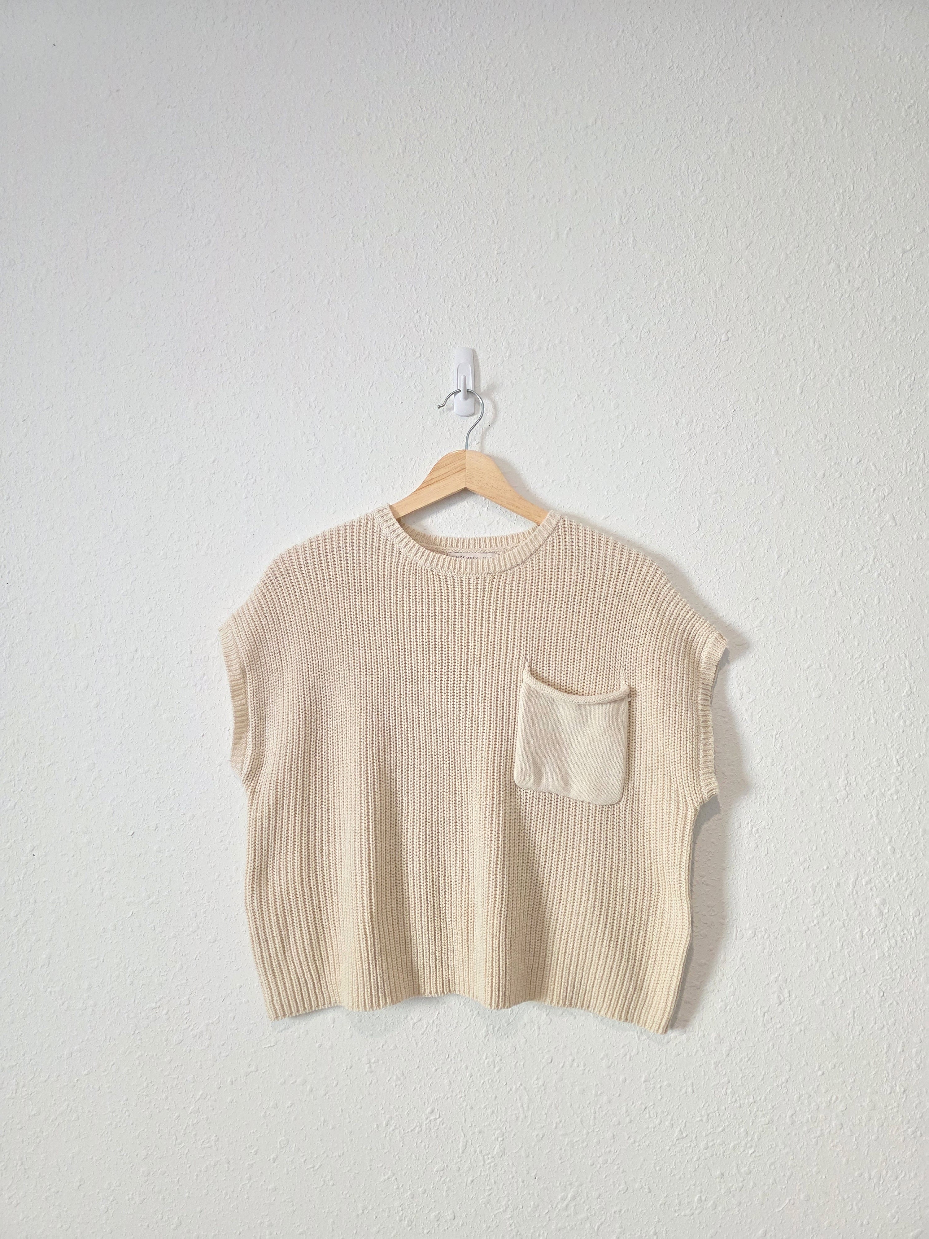 Cream Boxy Knit Top (M)