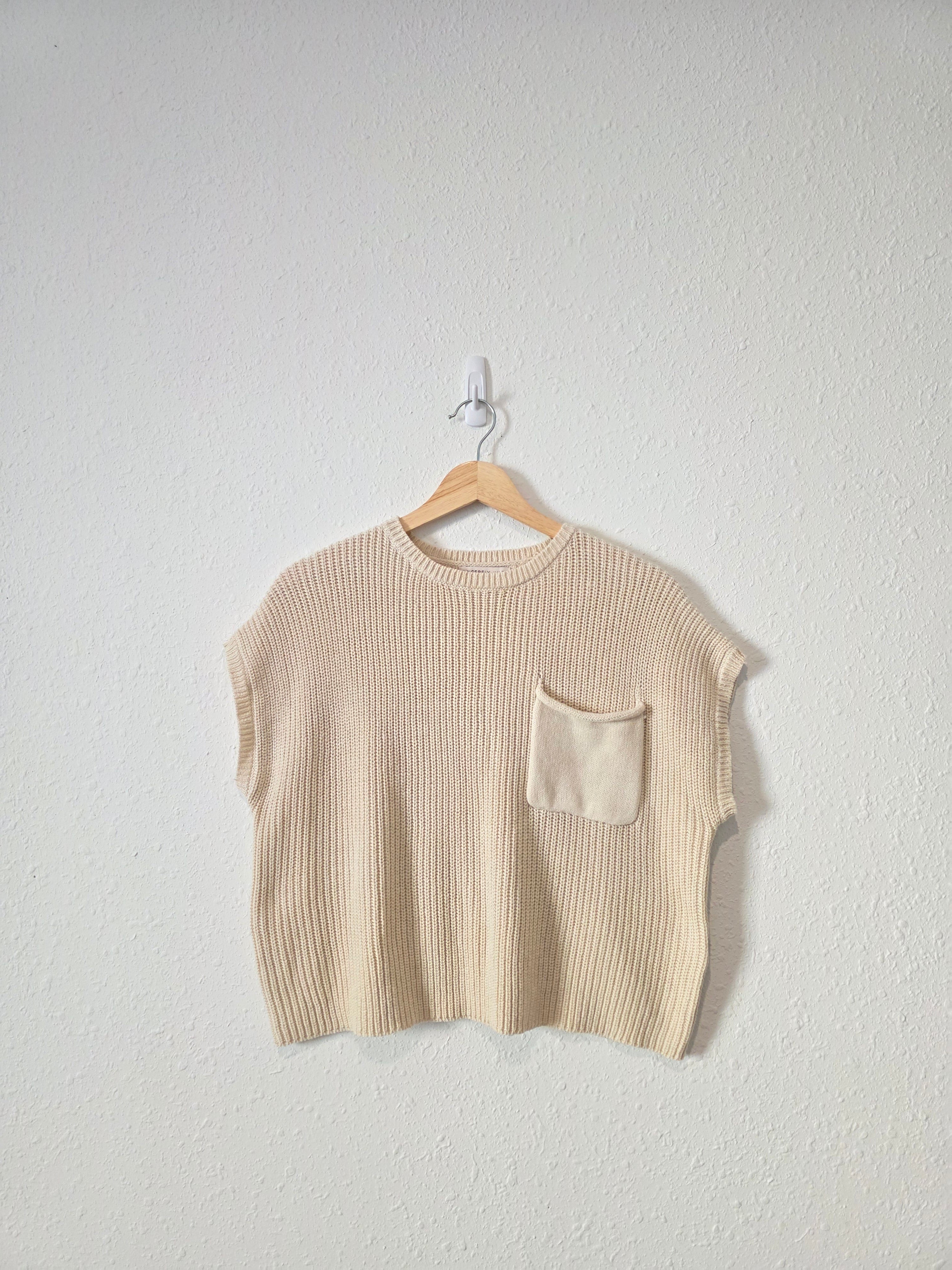 Cream Boxy Knit Top (M)