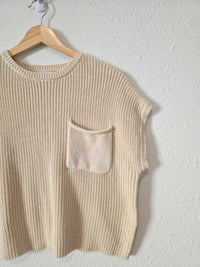 Cream Boxy Knit Top (M)