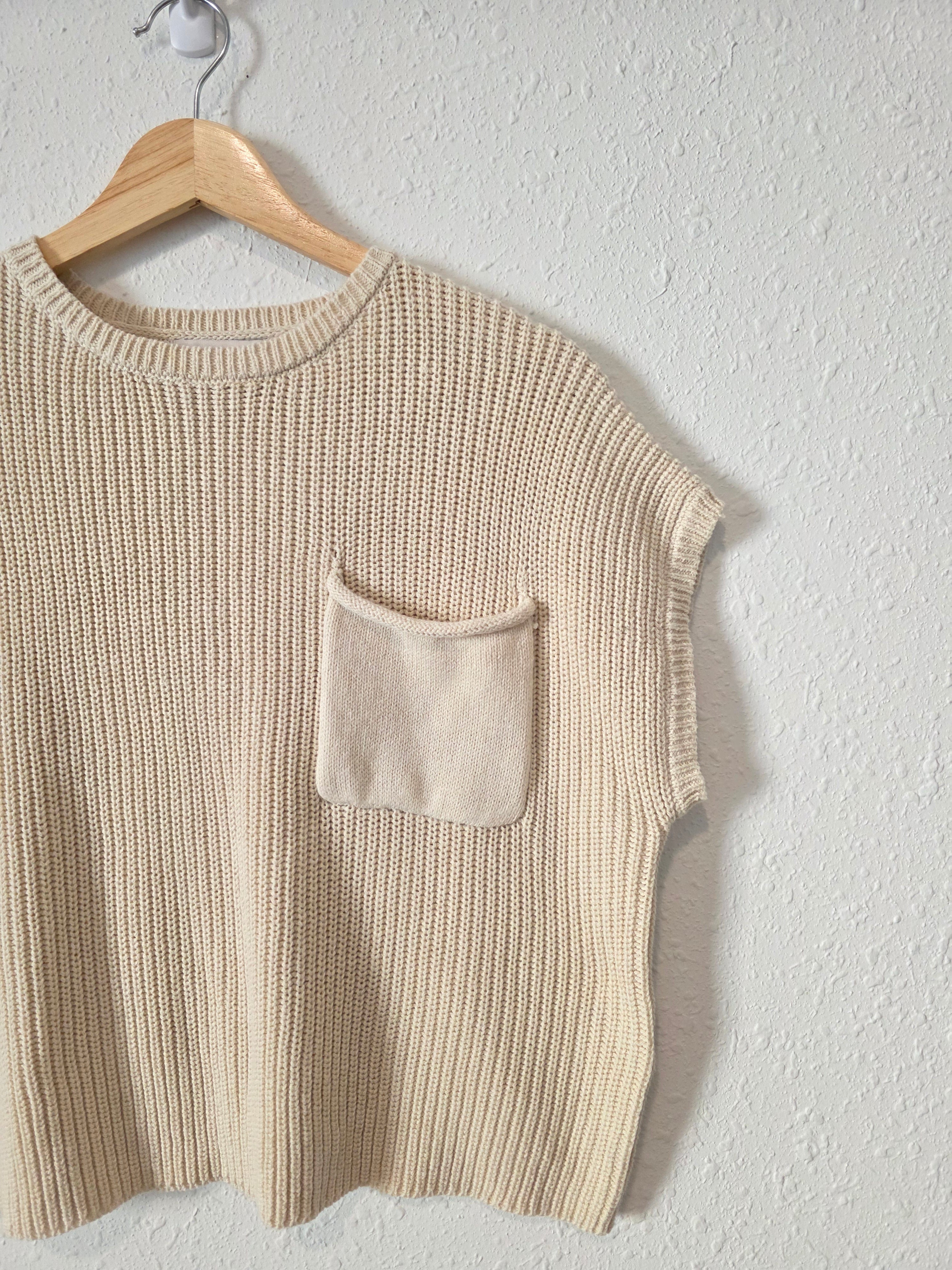 Cream Boxy Knit Top (M)