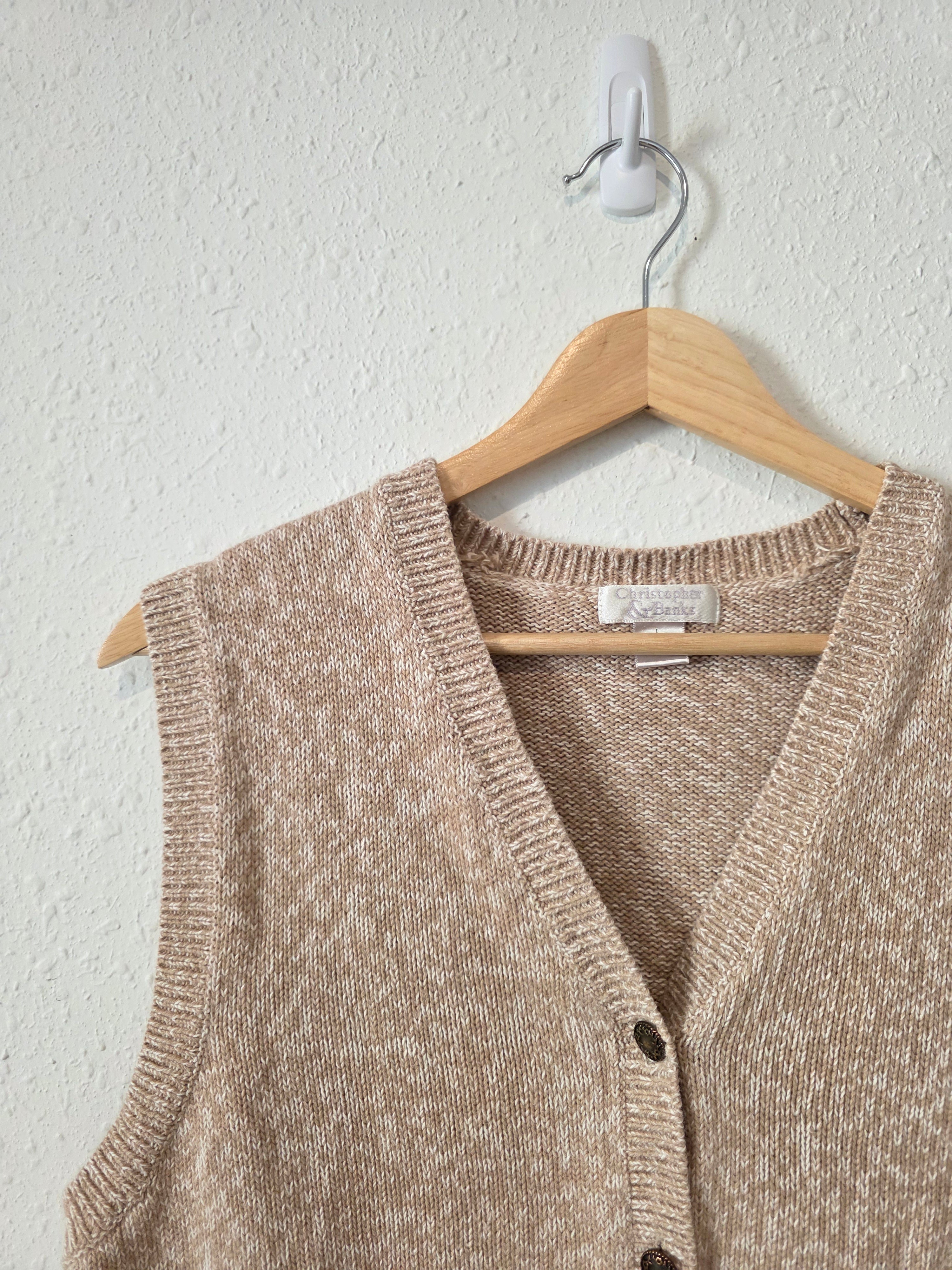 Vintage Neutral Sweater Vest (L)