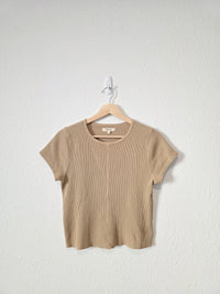 Madewell Neutral Waffle Tee (S)