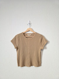 Madewell Neutral Waffle Tee (S)