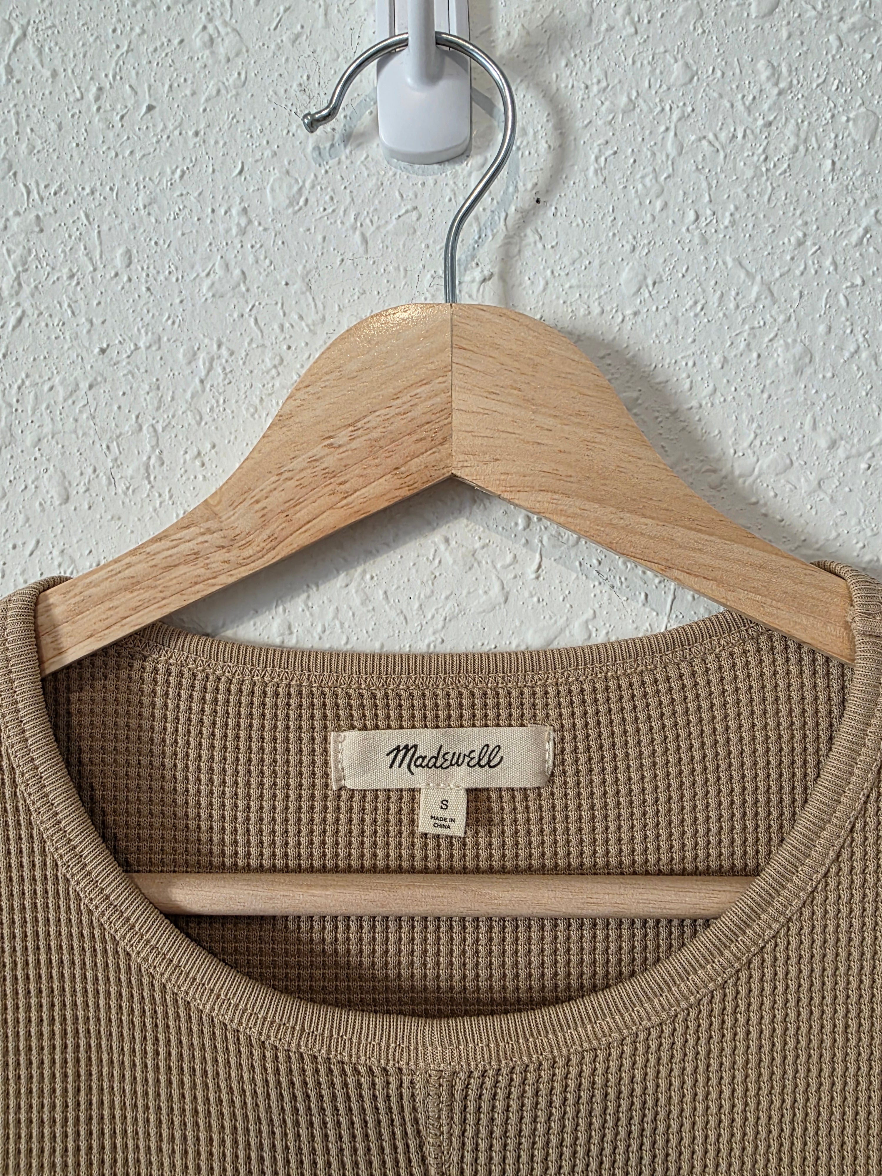 Madewell Neutral Waffle Tee (S)